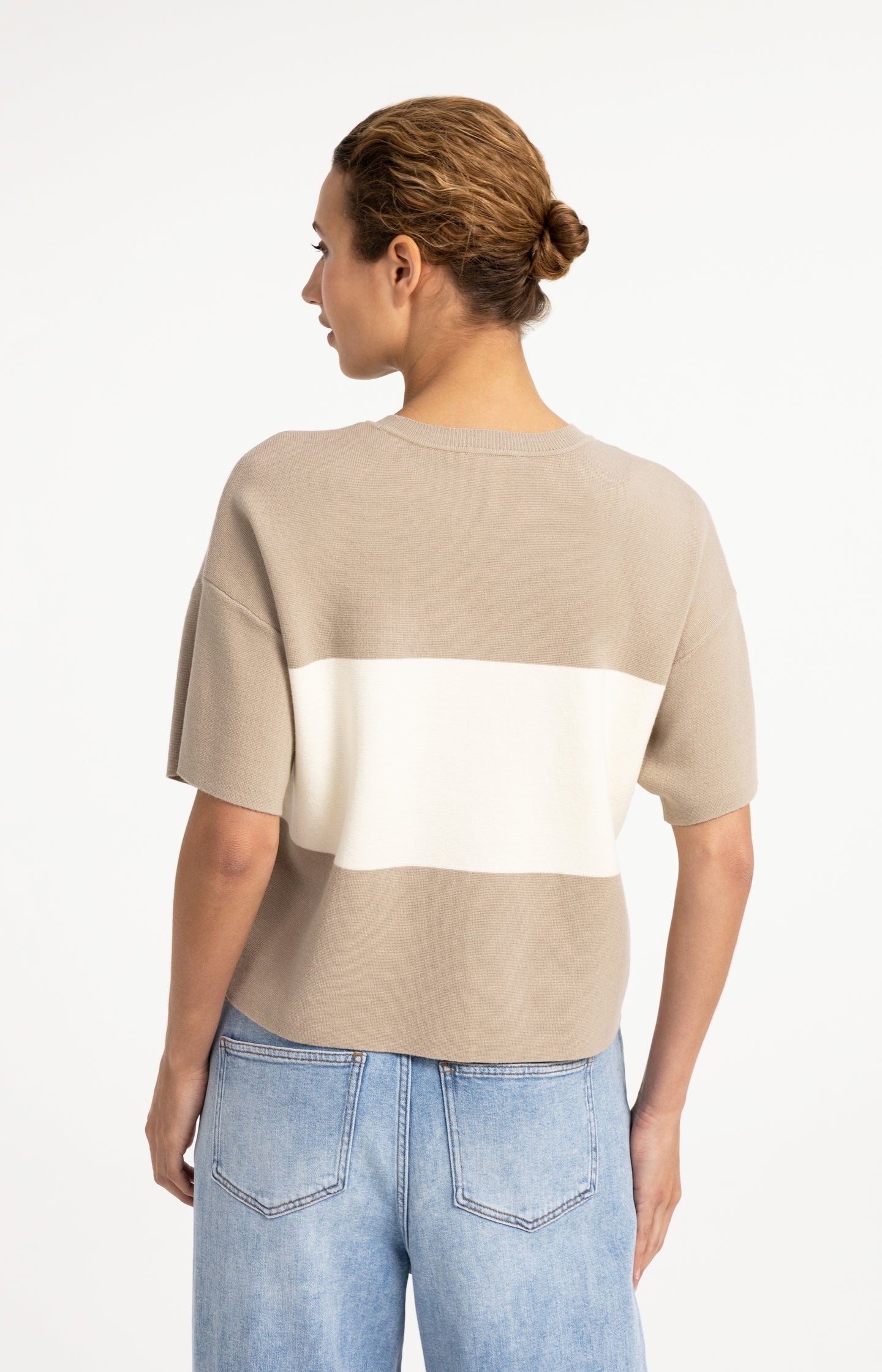 YAYA women’s striped knit top with a relaxed fit
