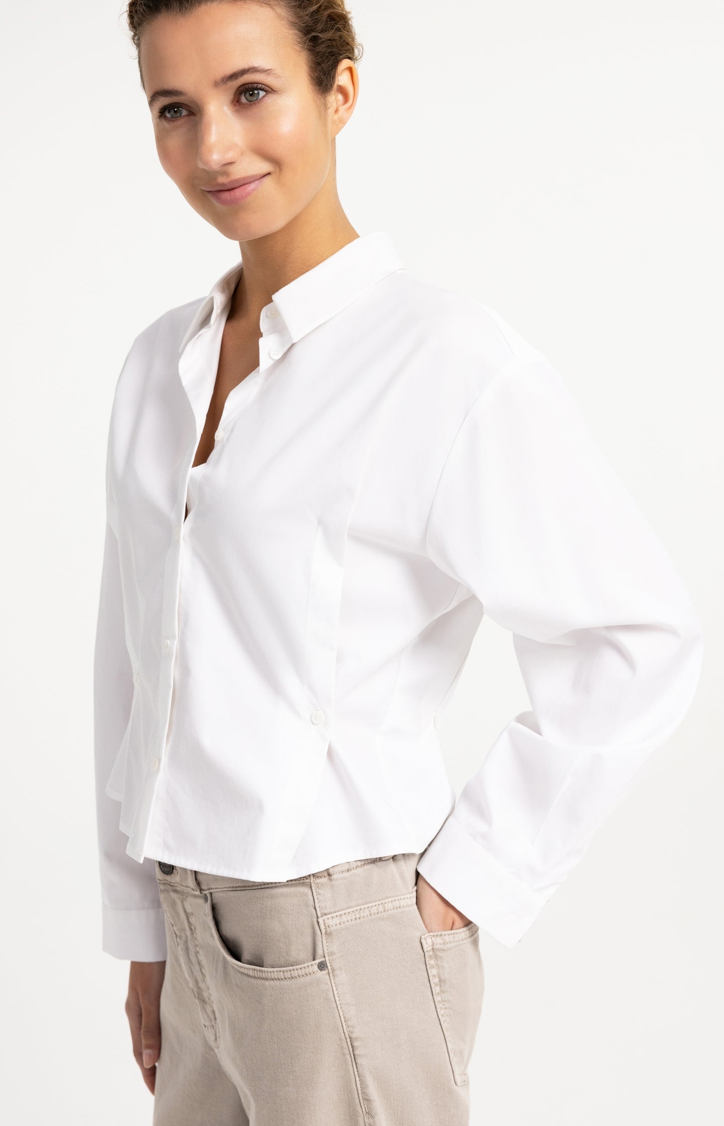 YAYA button-front blouse with side button details
