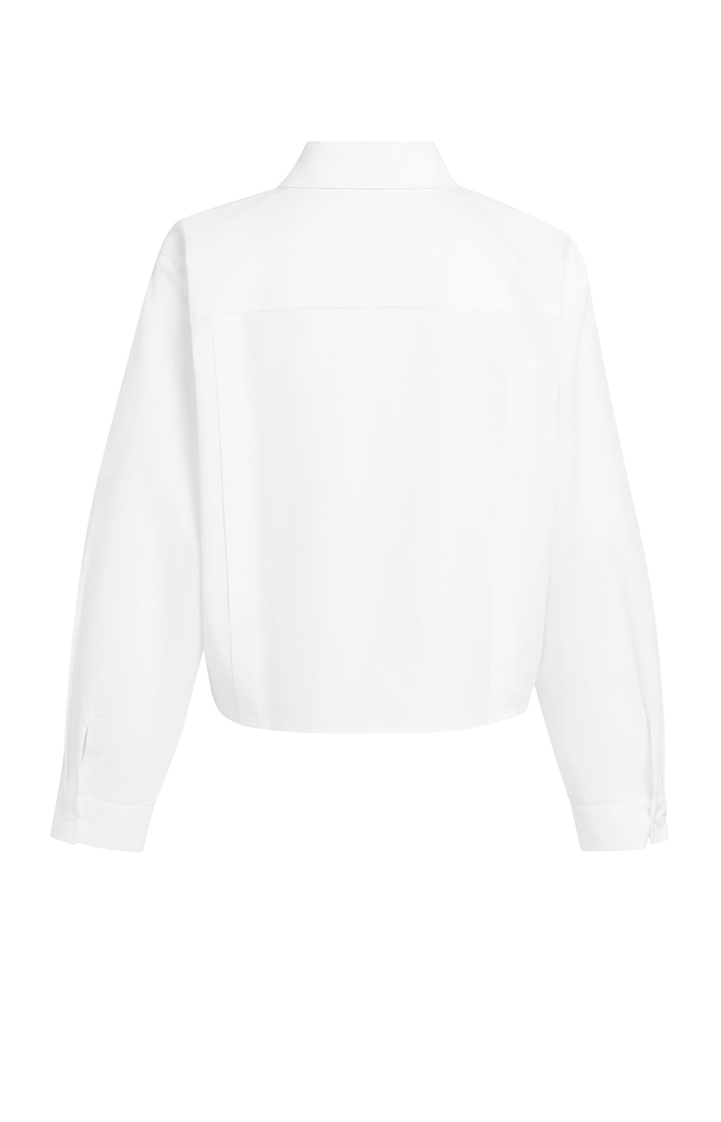 Poplin blouse with adjustable waist and long sleeves from YAYA