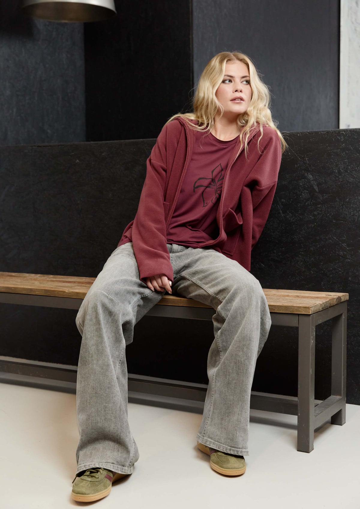 HSCPH fleece cardigan with a hood