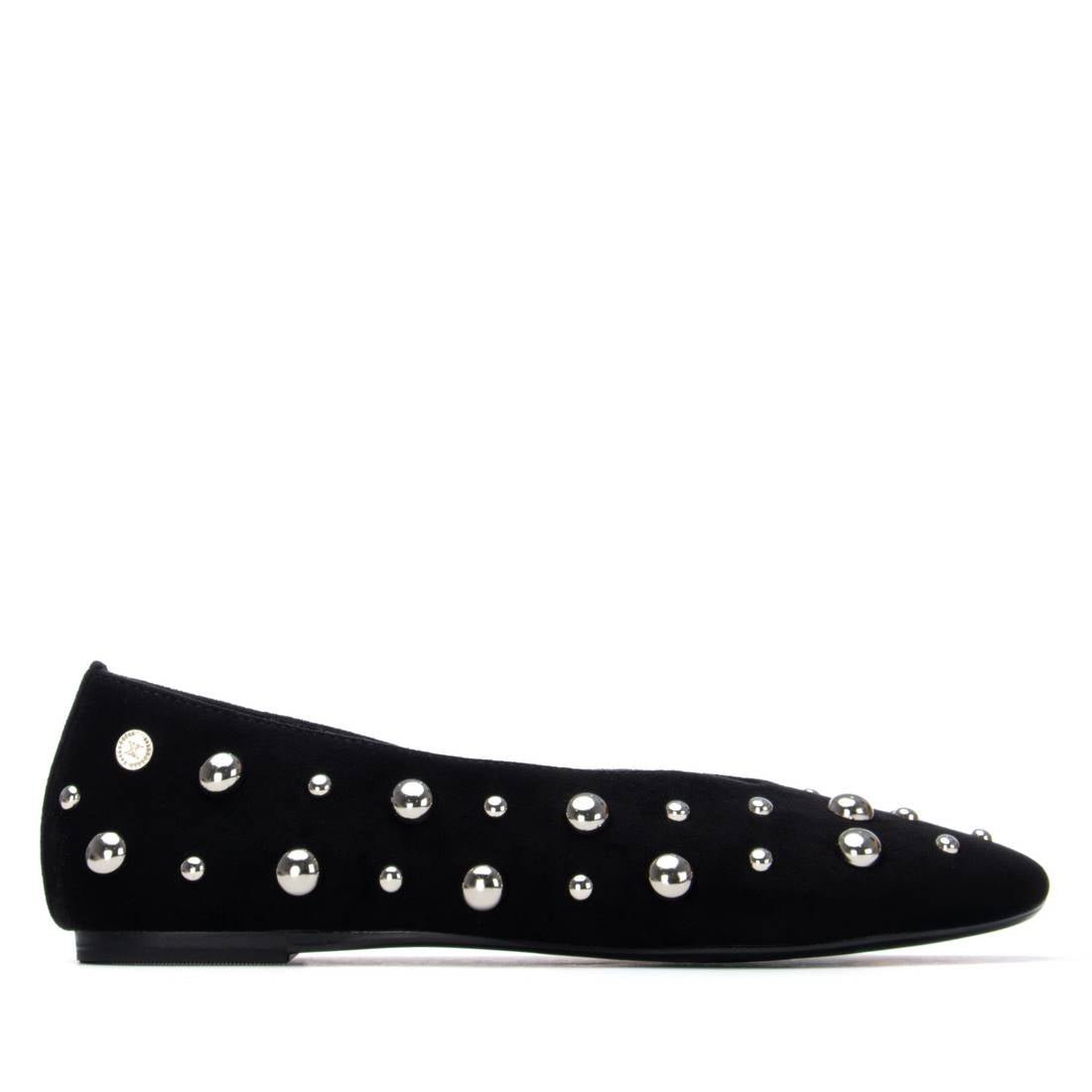 Black ballet pumps with studded details