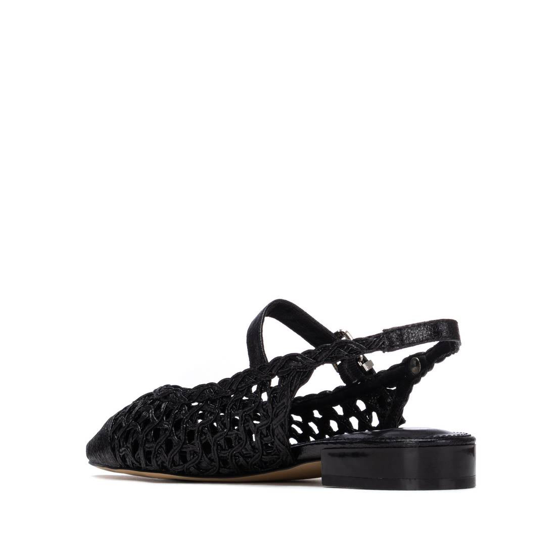 Black woven slingback sandal 