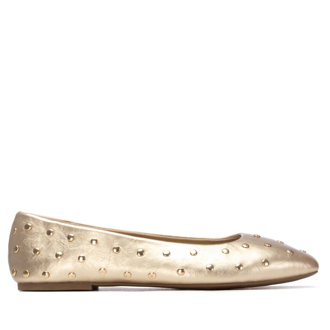 Gold studded flat shoe 
