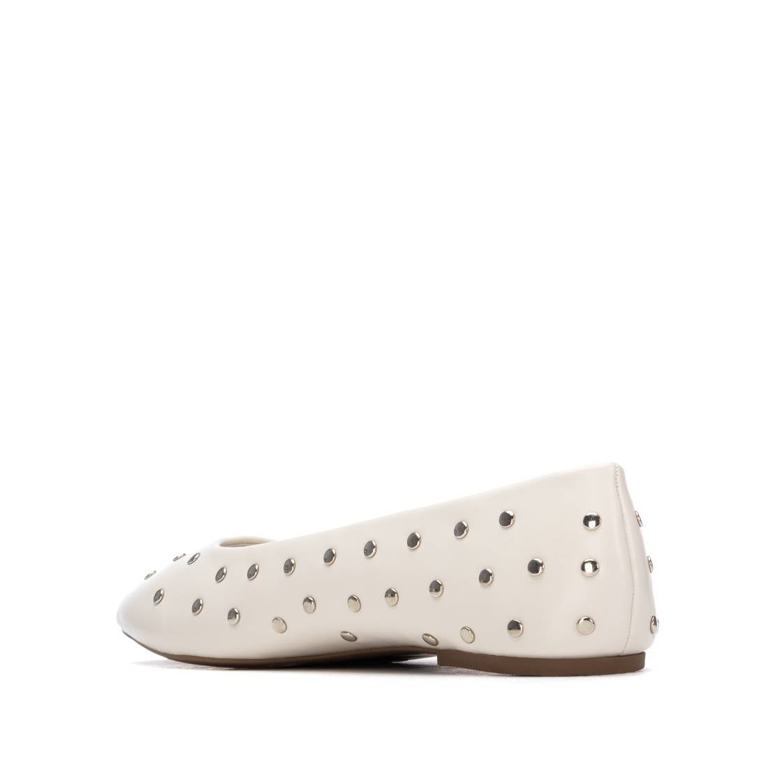 White ballet pumps with silver decorative studs 