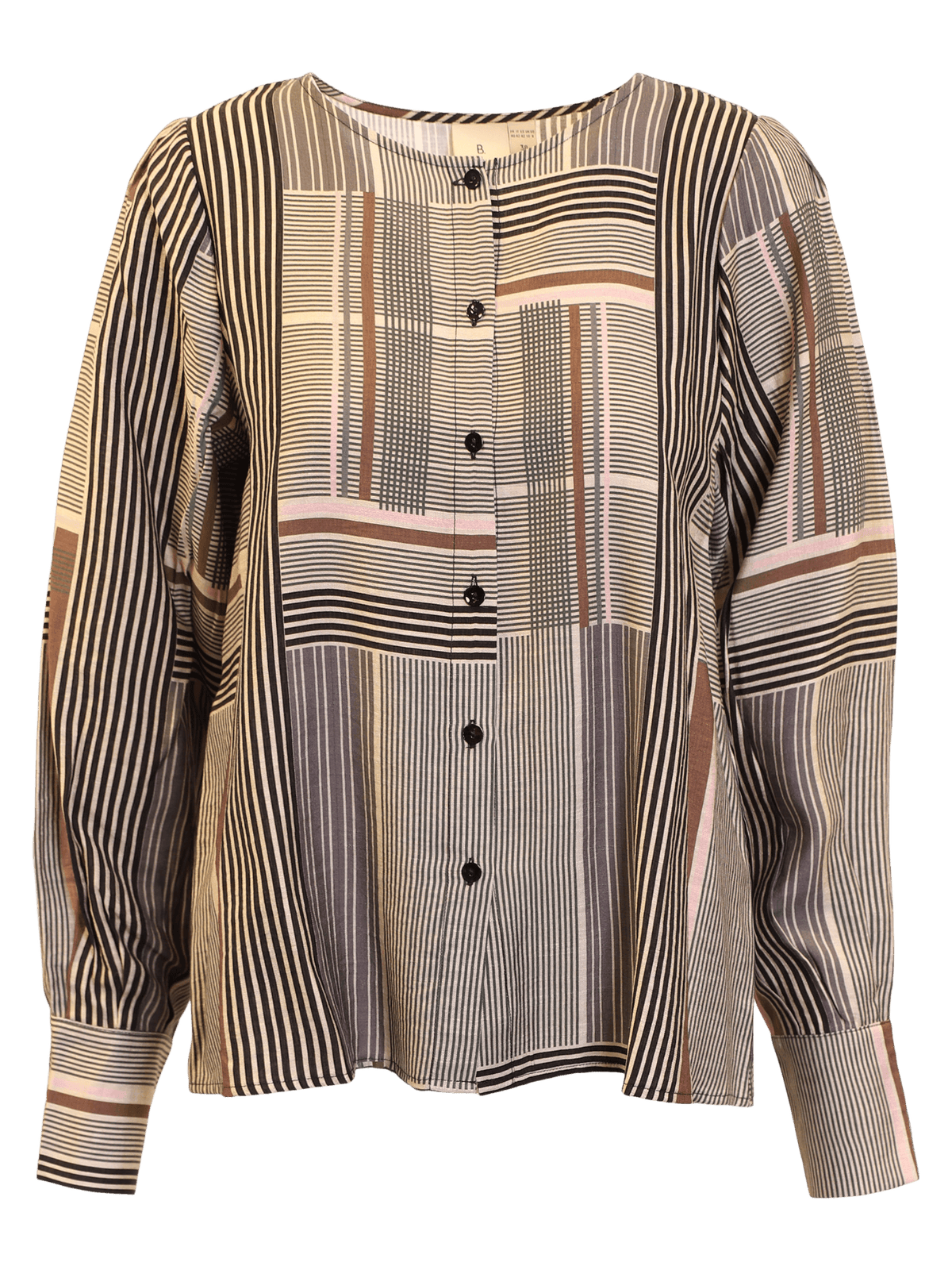 B. Copenhagen Mixed Stripe Button-Through Shirt front view