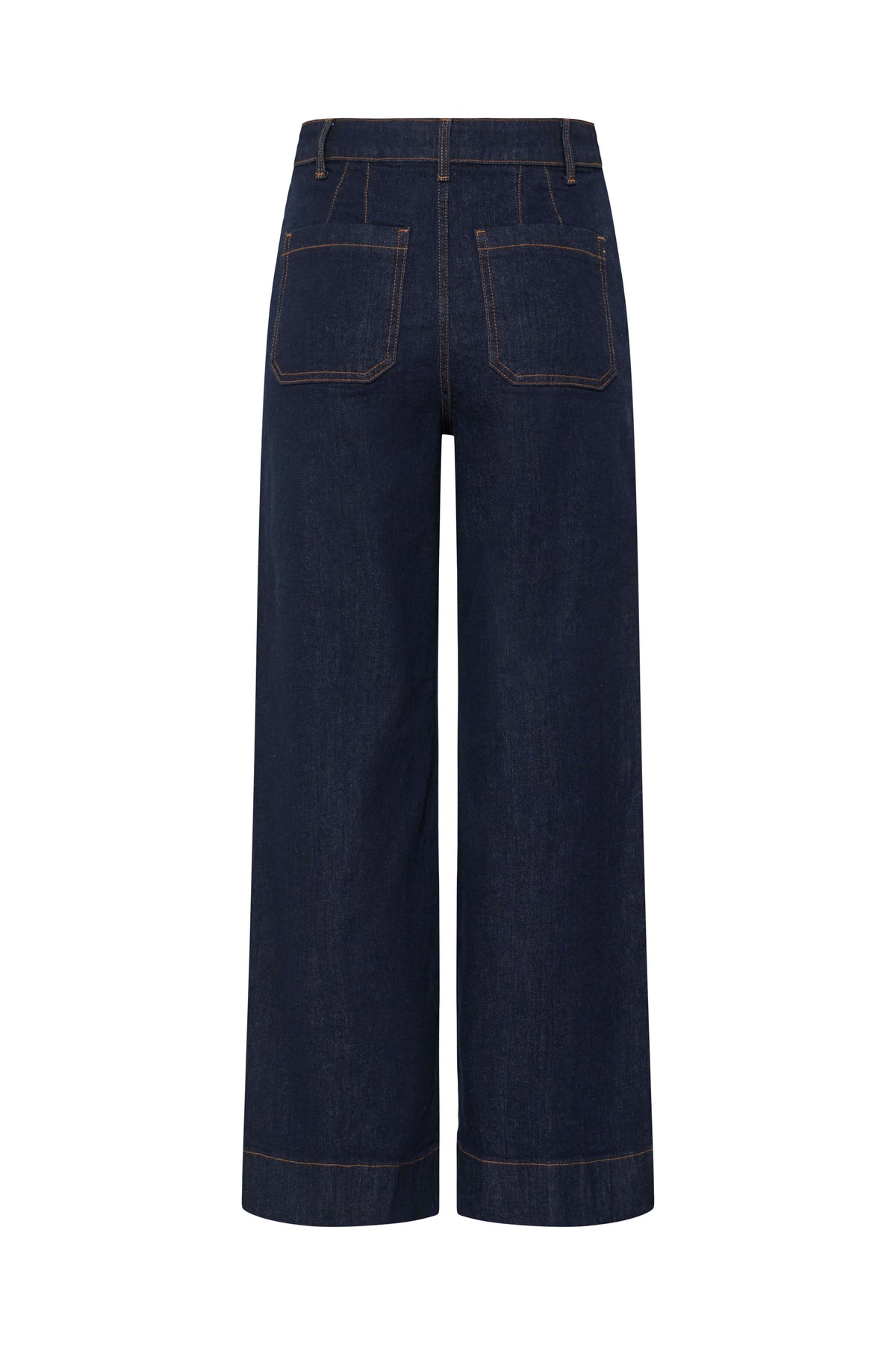 b.young Komma wide-leg jeans shown from the back with two patch pockets