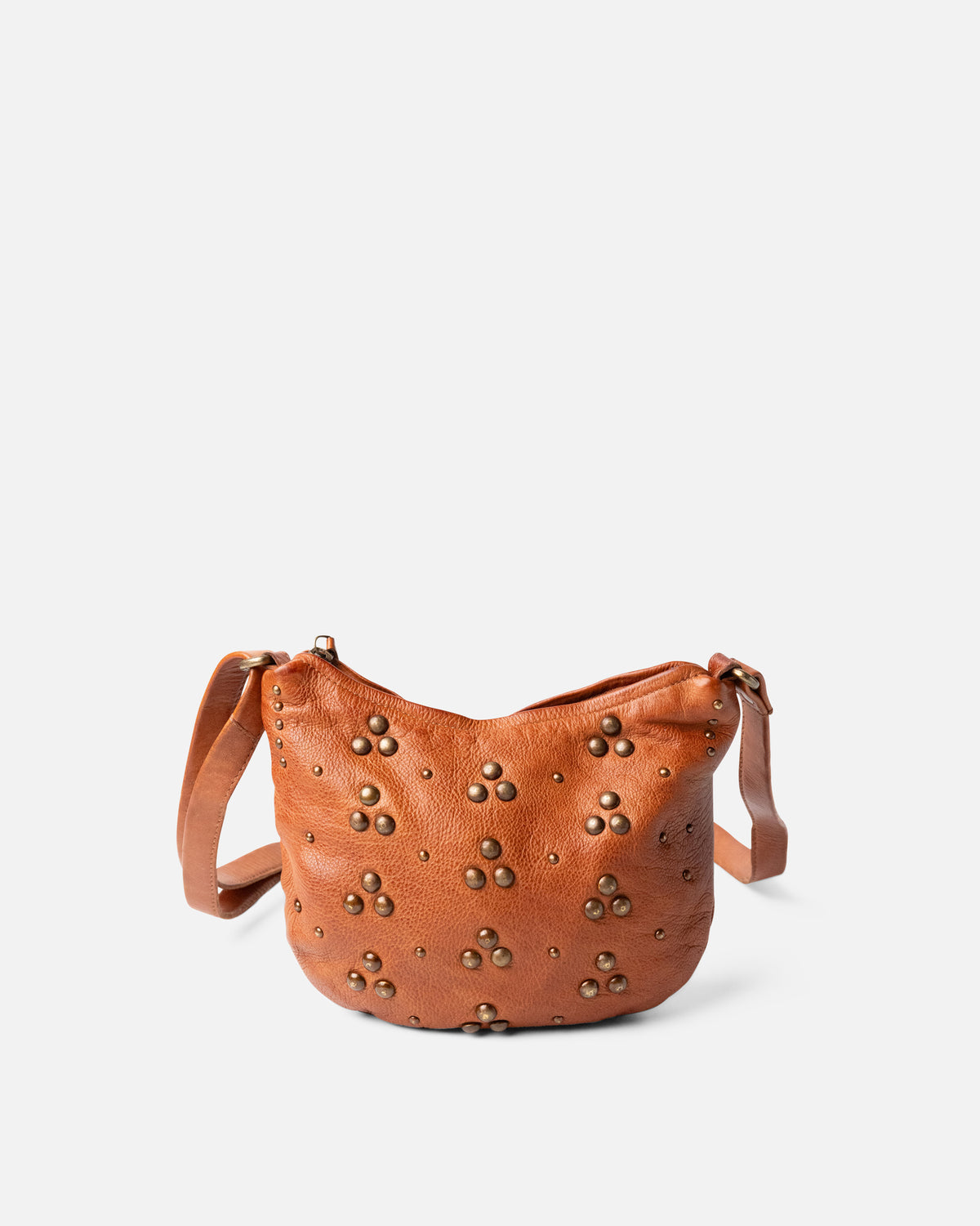 BIBA leather bag in tan with studded details