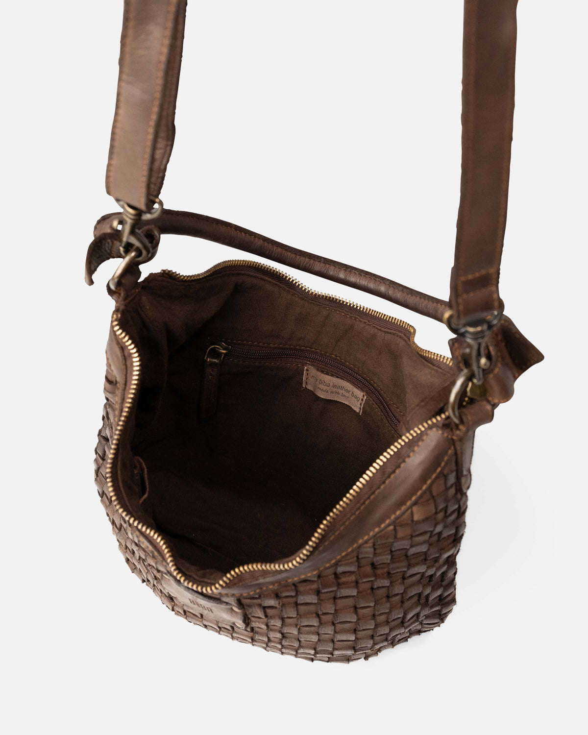 BIBA Kansas woven cowhide leather shoulder bag