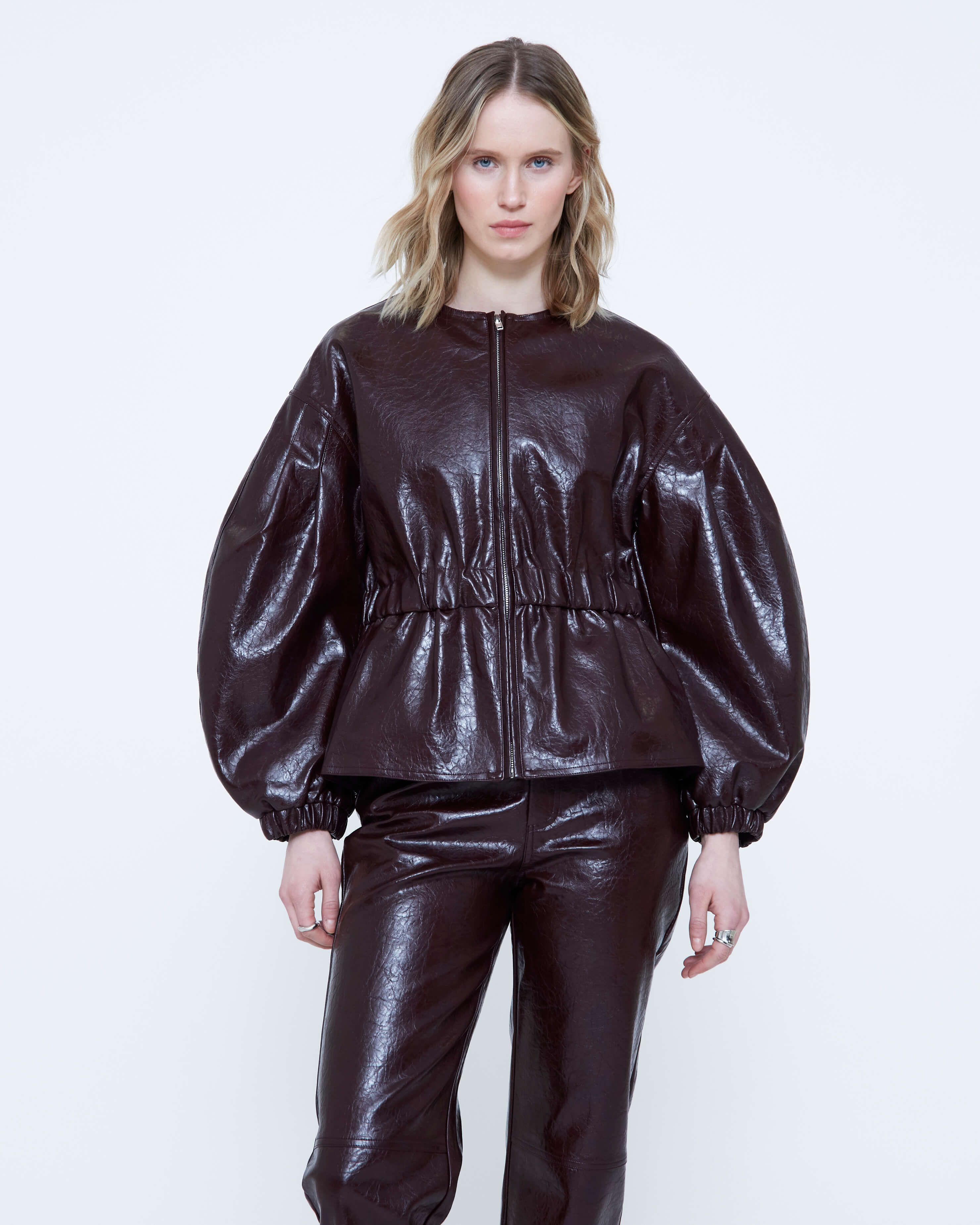 Wild Pony zip-front jacket with puff sleeves