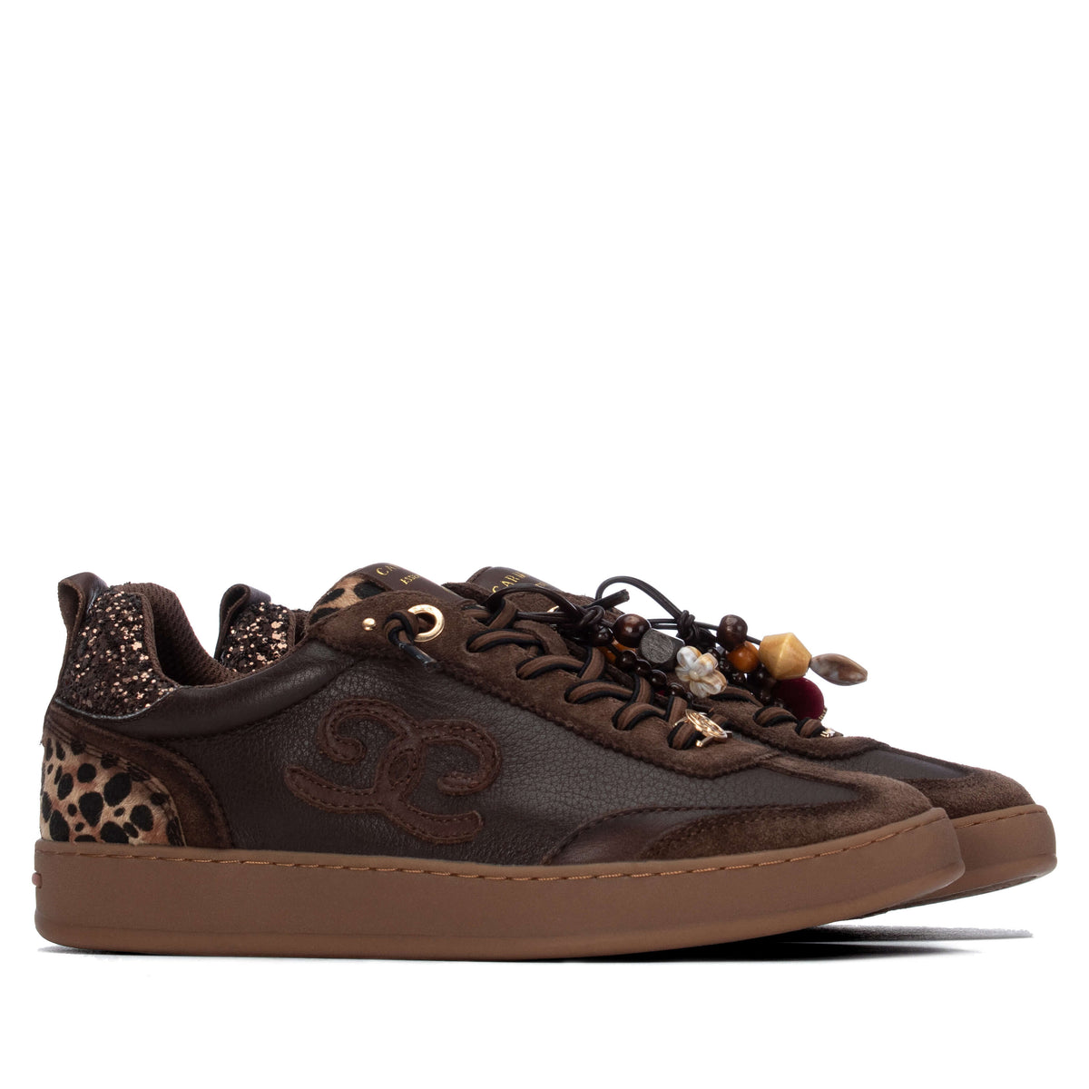 Carmela 16415201 leather runners with lace detailing