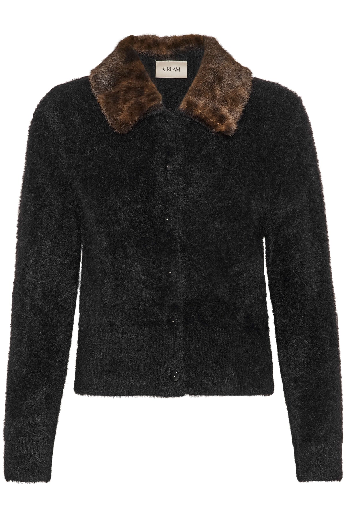 Cream Inaya long sleeve button-front cardigan