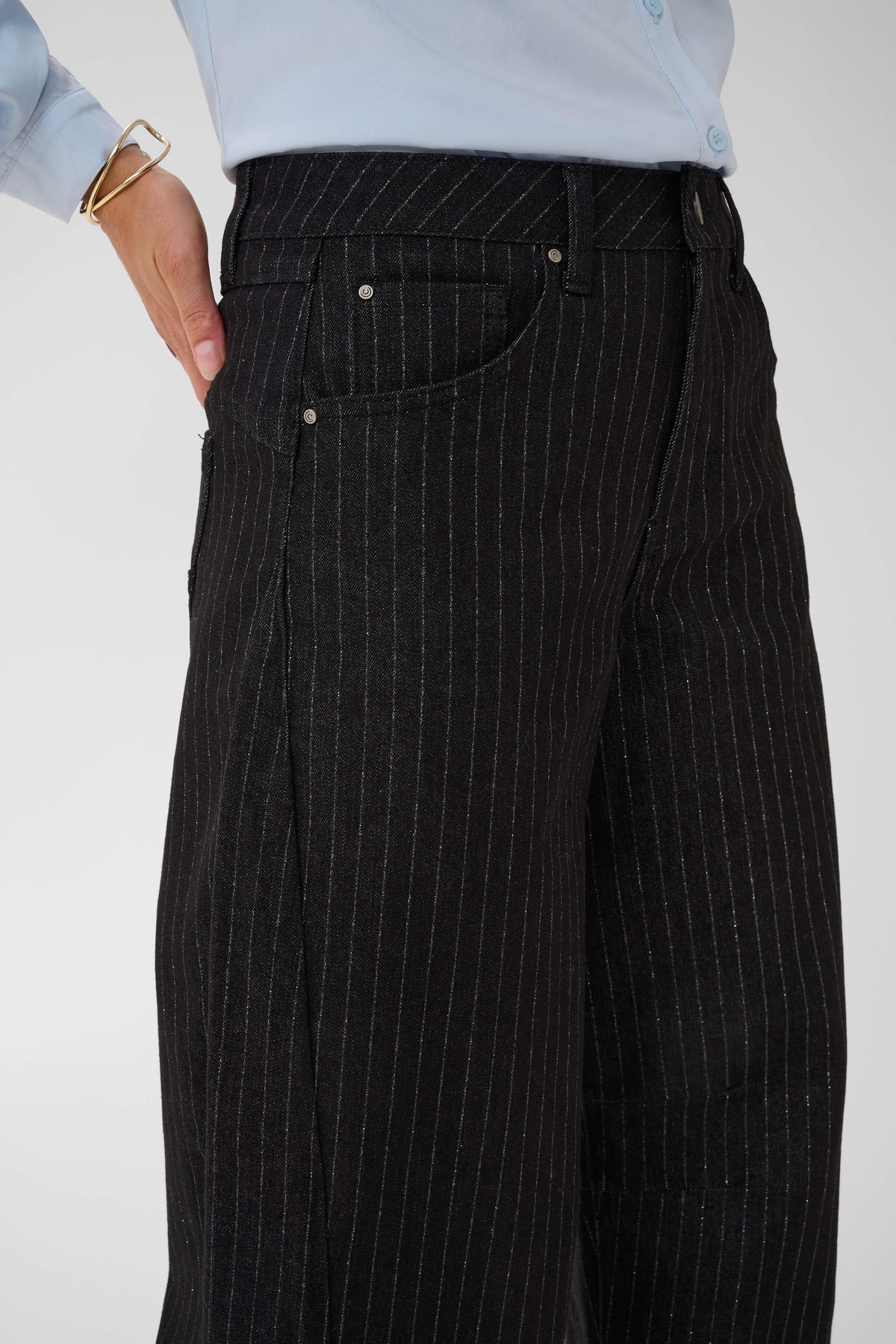 Cream Marelli relaxed barrel-leg jeans on model