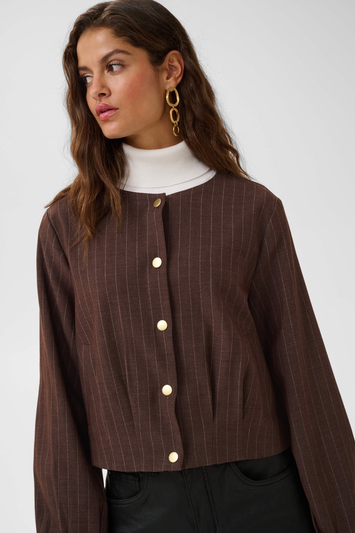 Cream style 10615577 bomber jacket on model