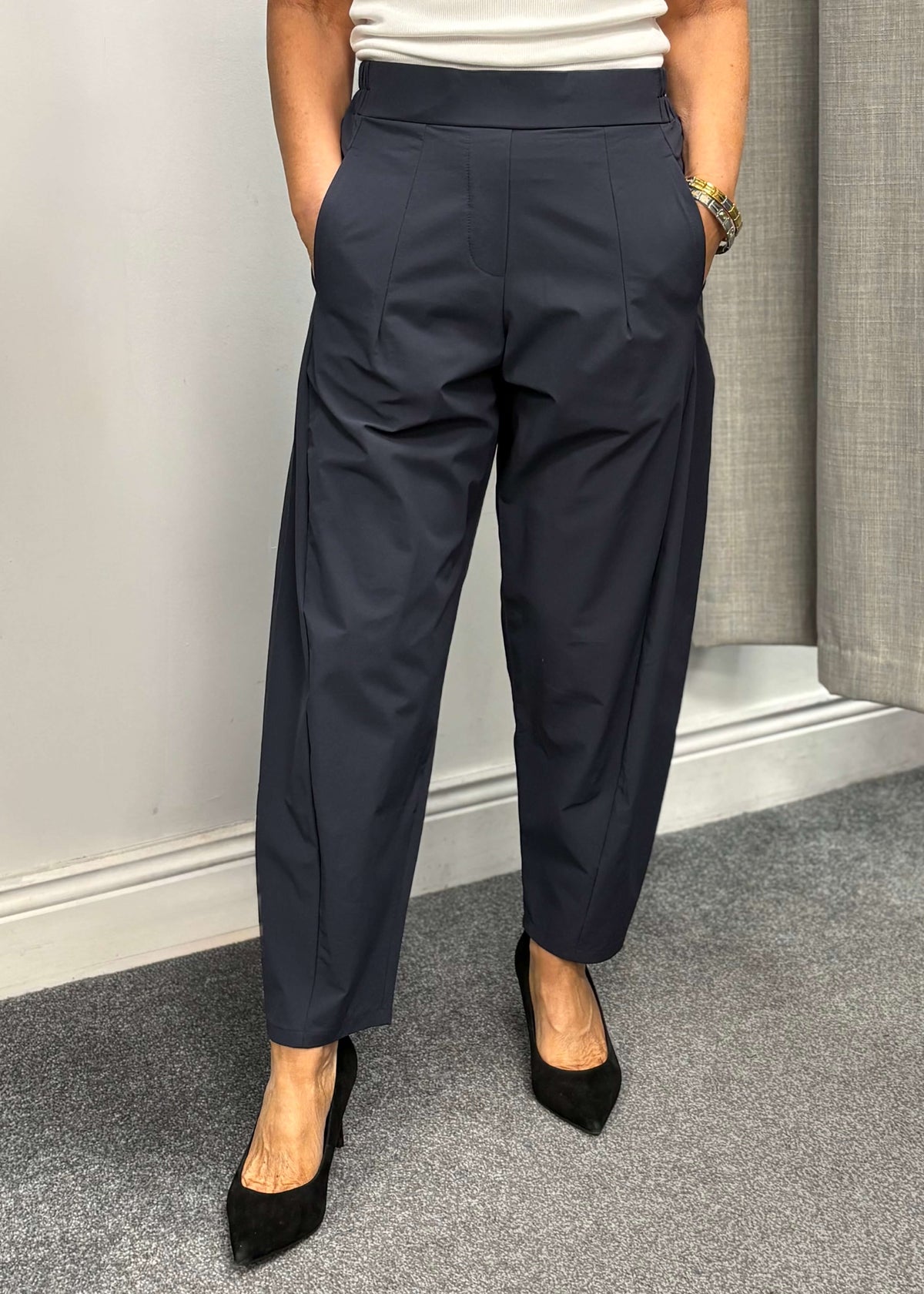 DARLING travel fabric trousers in navy