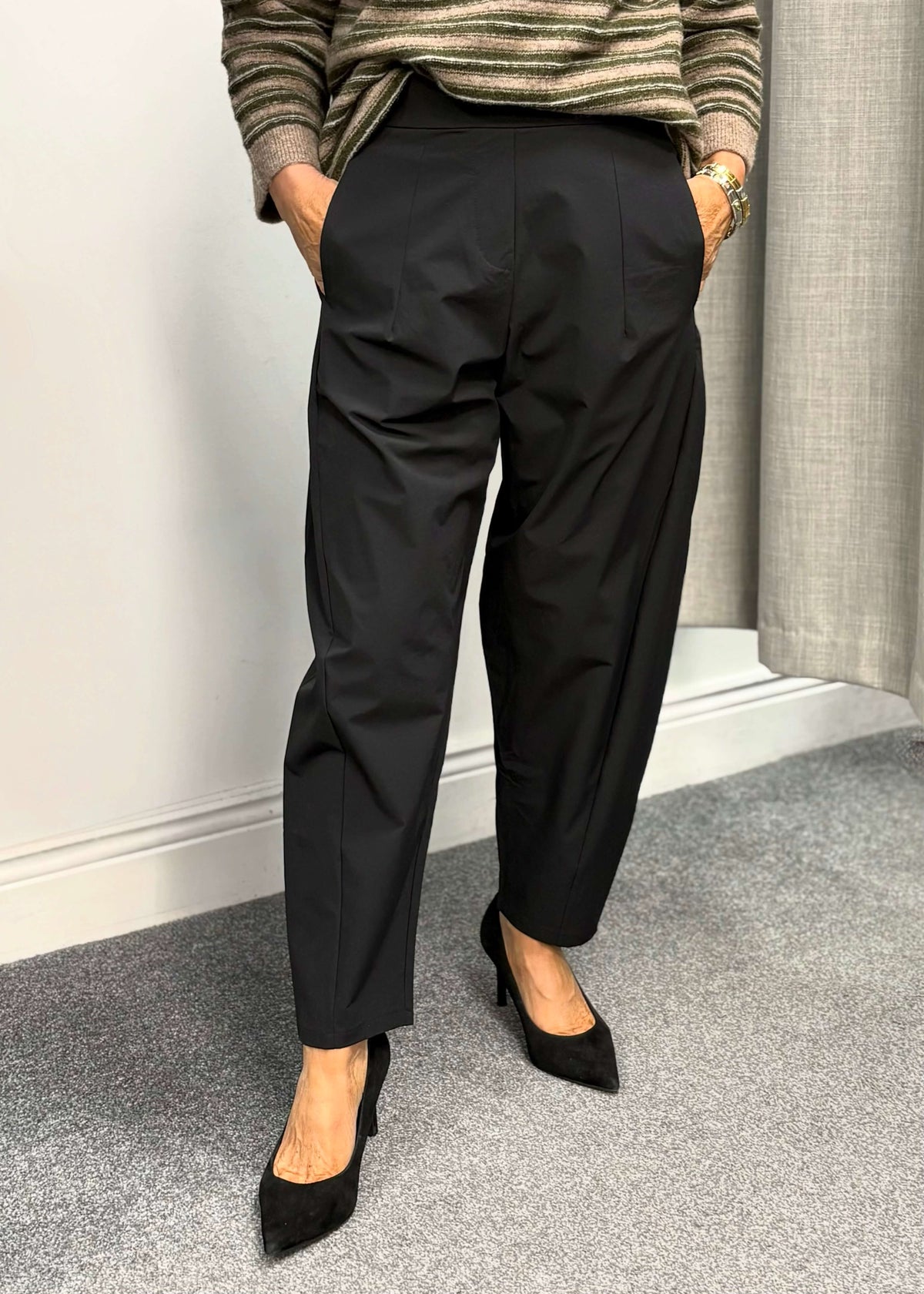 DARLING travel fabric trousers in black