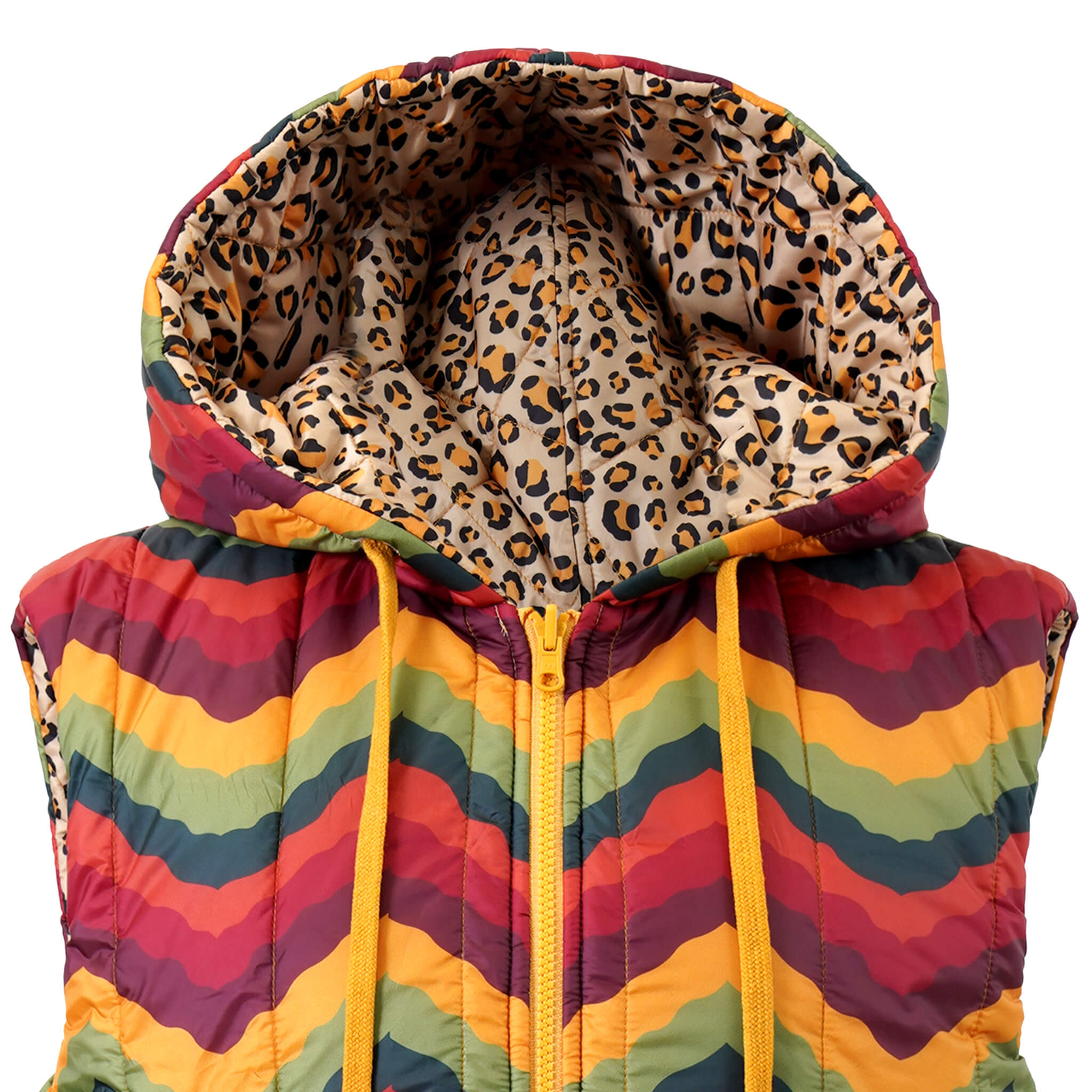 Reversible puffed vest from Emily Lovelock