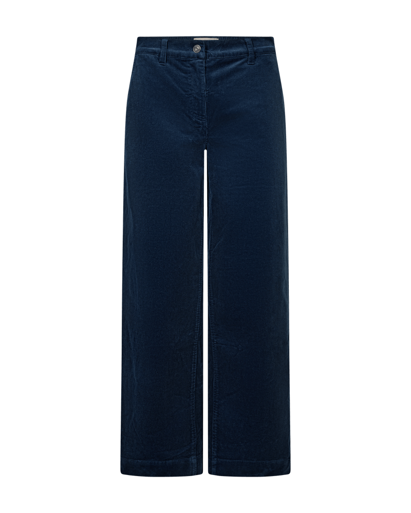 Freequent FQCORDY wide-leg corduroy trousers in Moonlit Ocean