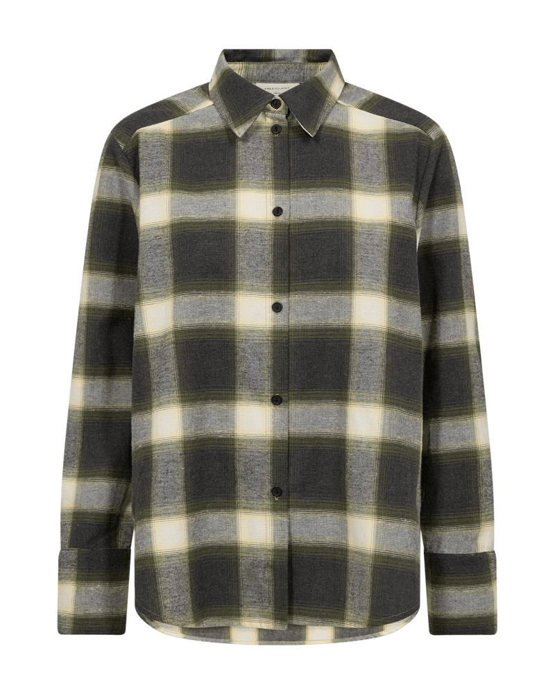 Freequent Erino checked shirt in soft brushed cotton