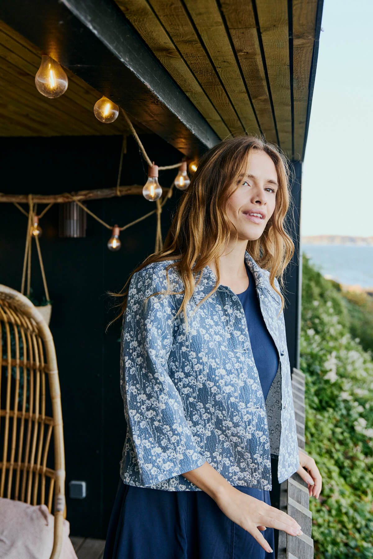 Textured Fally Jacket by Freequent with an all-over floral print