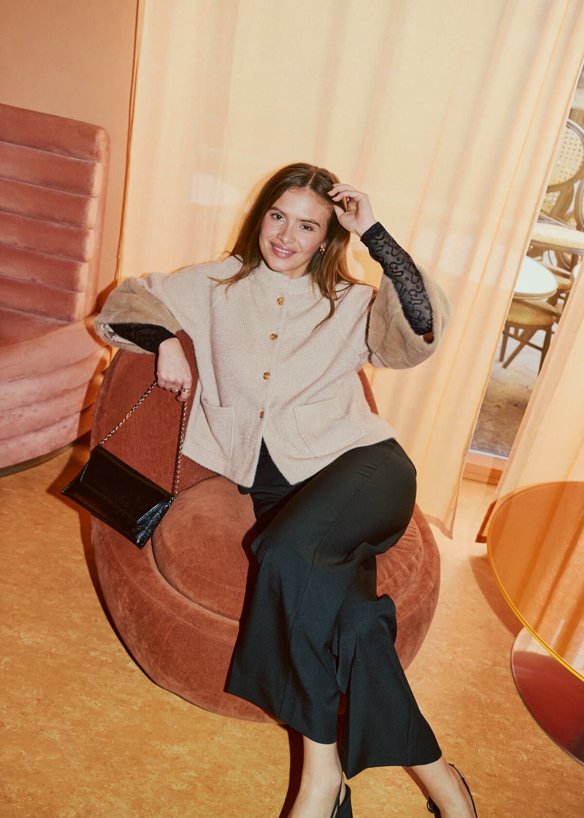 Freequent Gabby Textured Knit Jacket style 212107