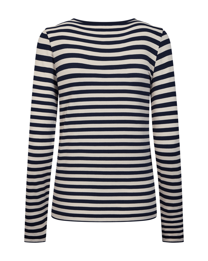 Freequent Liana T-shirt with contrasting yarn-dyed stripes