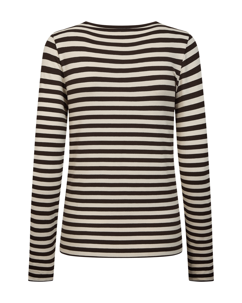 Freequent women’s striped top in brown