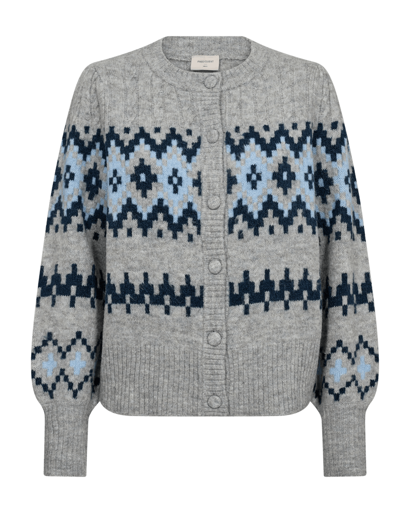 Freequent Merla Patterned Knit Cardigan front view