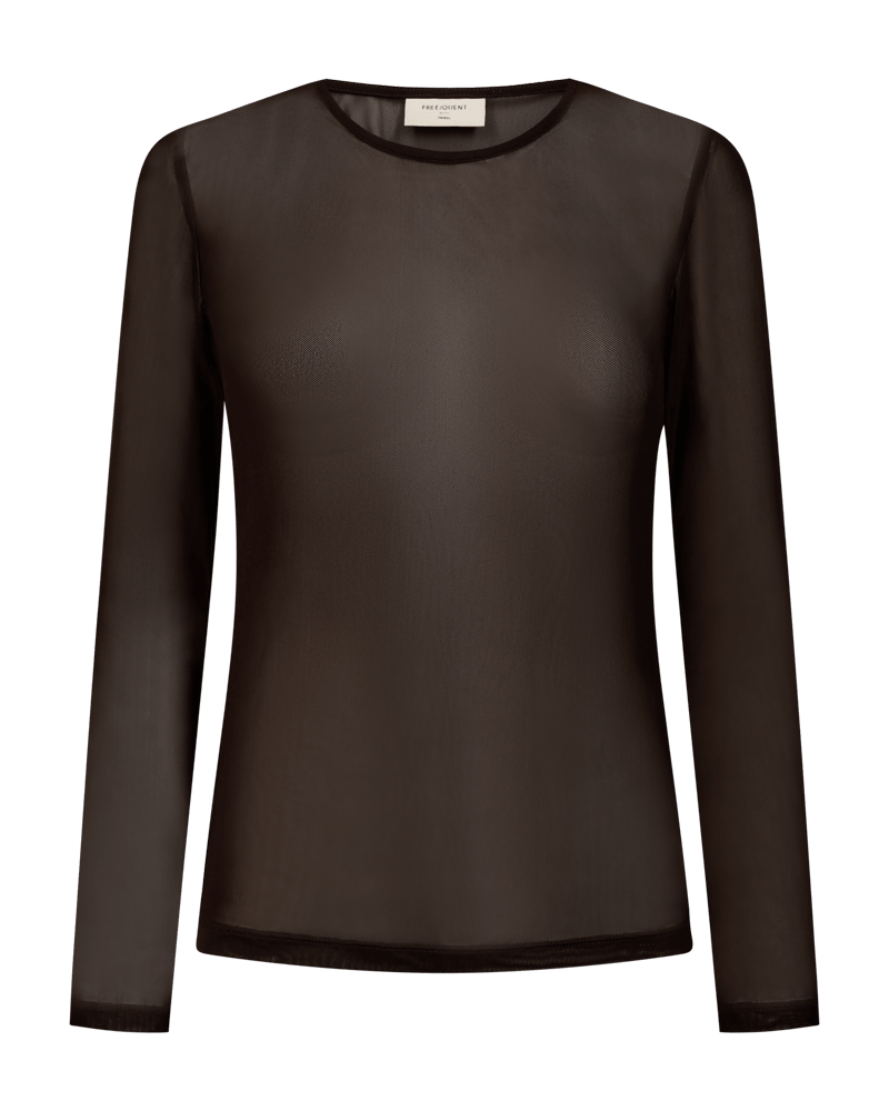 Freequent Meshka Sheer Mesh Long Sleeve T-Shirt