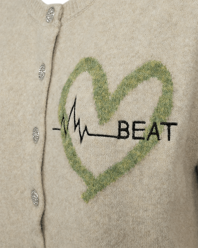 Freequent knitted waistcoat featuring embroidery and heart detailing