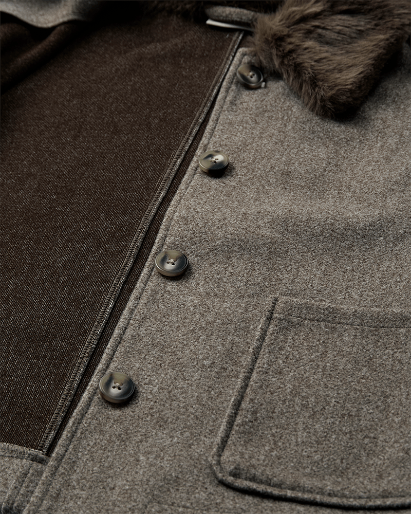 Close-up of Freequent Yanna boxy jacket 