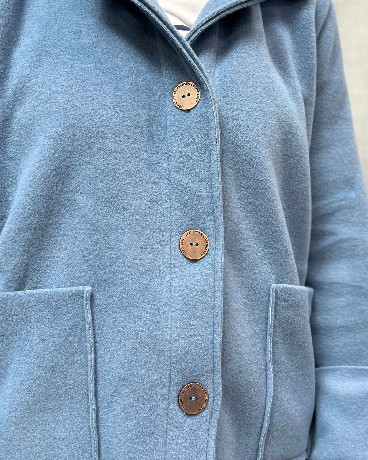 Henriette Steffenset Copenhagen dusty blue jacket microfleece 