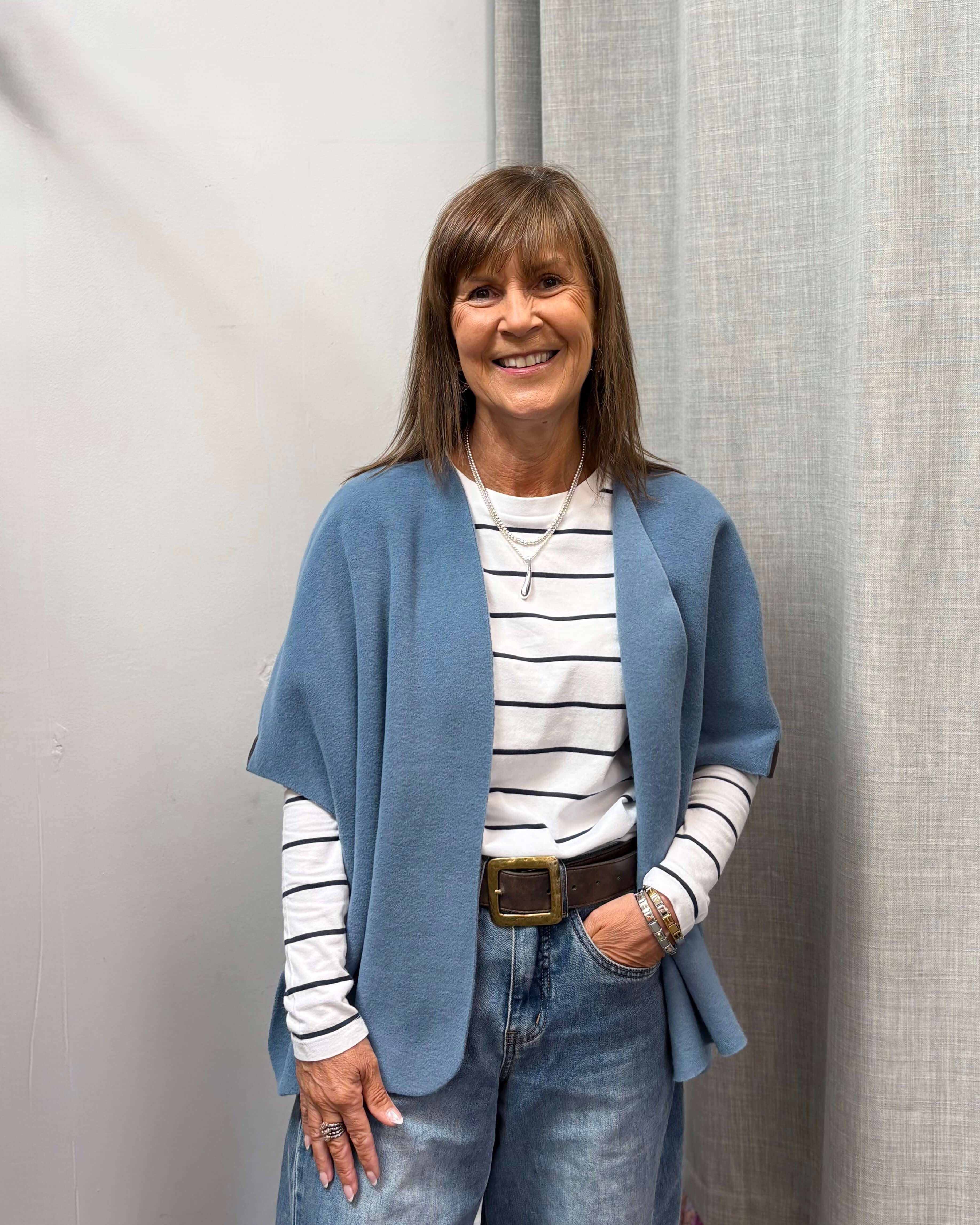 Fleece vest in blue 