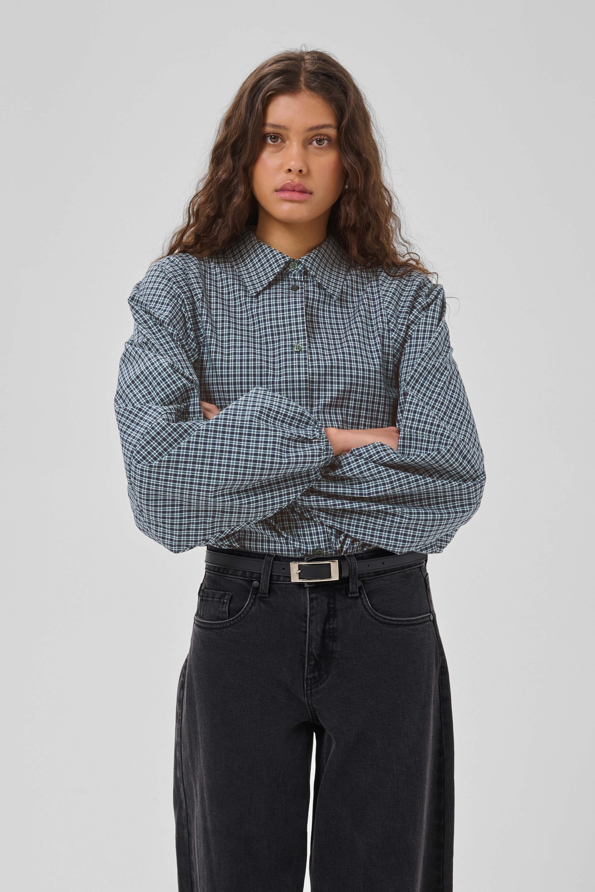 My Essential Wardrobe MWIlse checked shirt with classic collar and button front