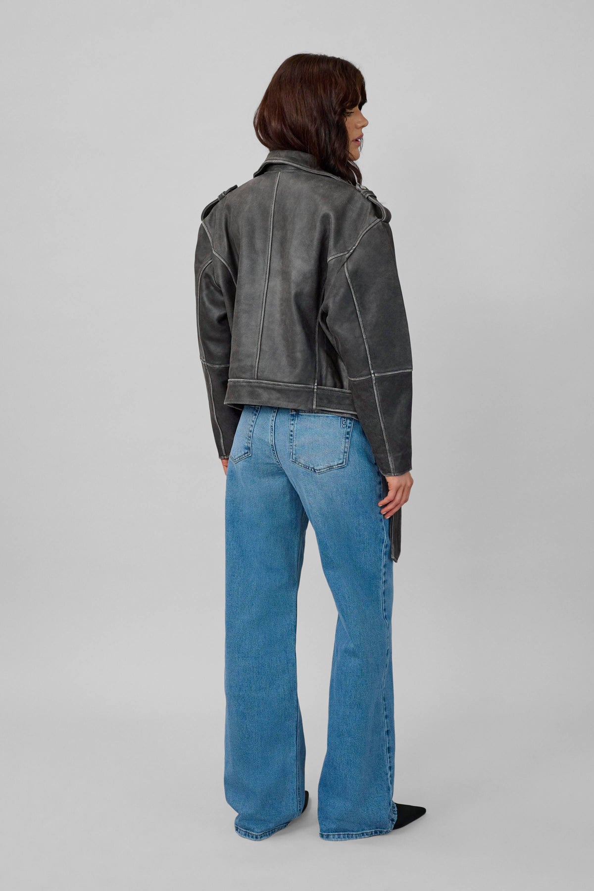 Back view of the My Essential Wardrobe Gilo leather jacket