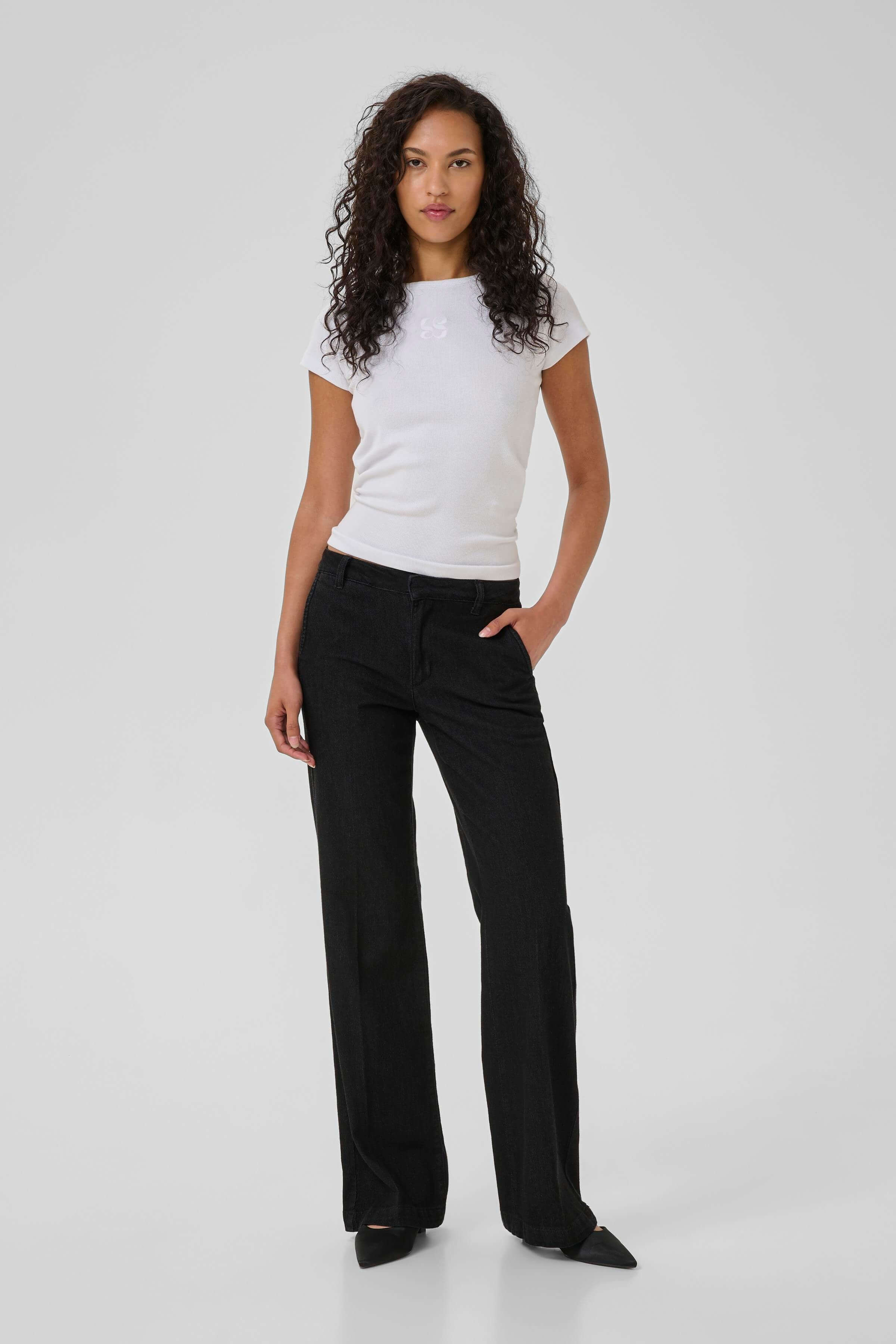 My Essential Wardrobe wide jeans with belt loops