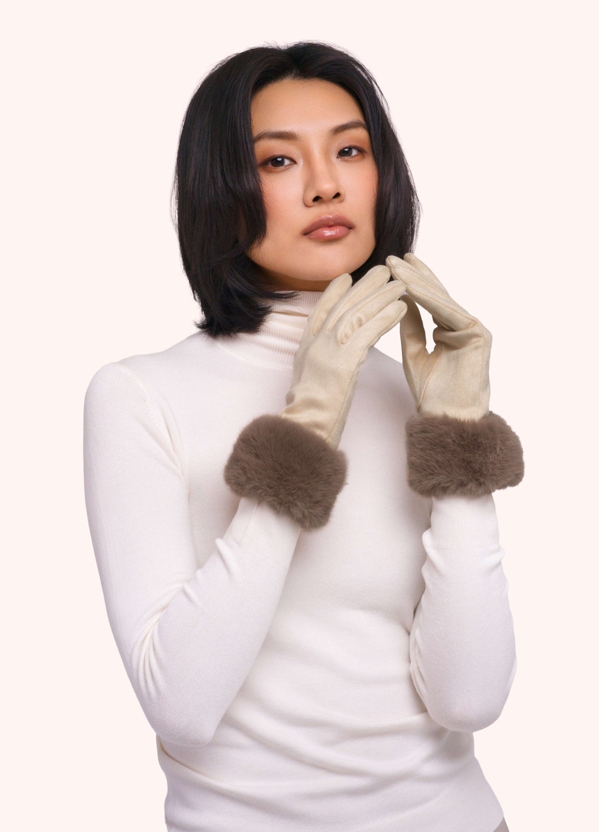 Powder Bettina gloves styled on model