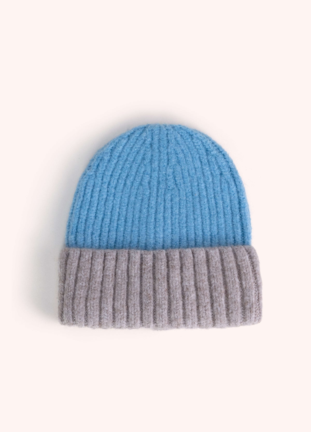 Powder Emily denim-blue ribbed beanie