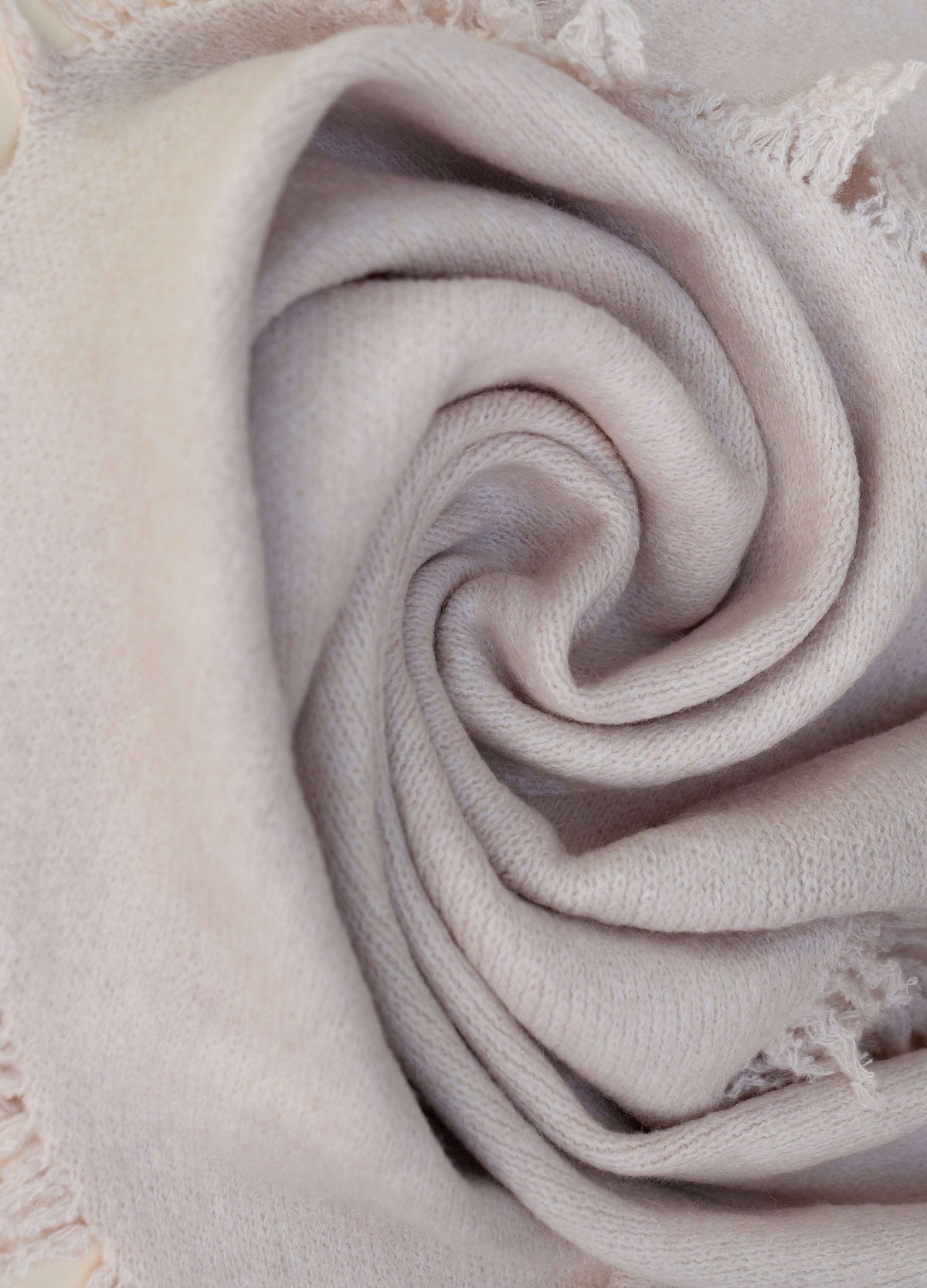 Powder Emily cream scarf styled on model