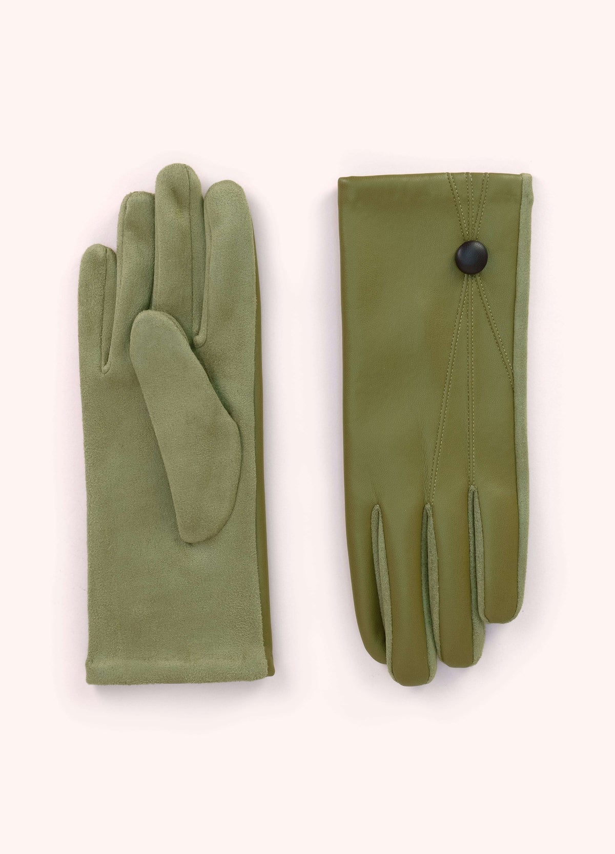 Powder Emma Gloves in Moss EMM3 front and back view
