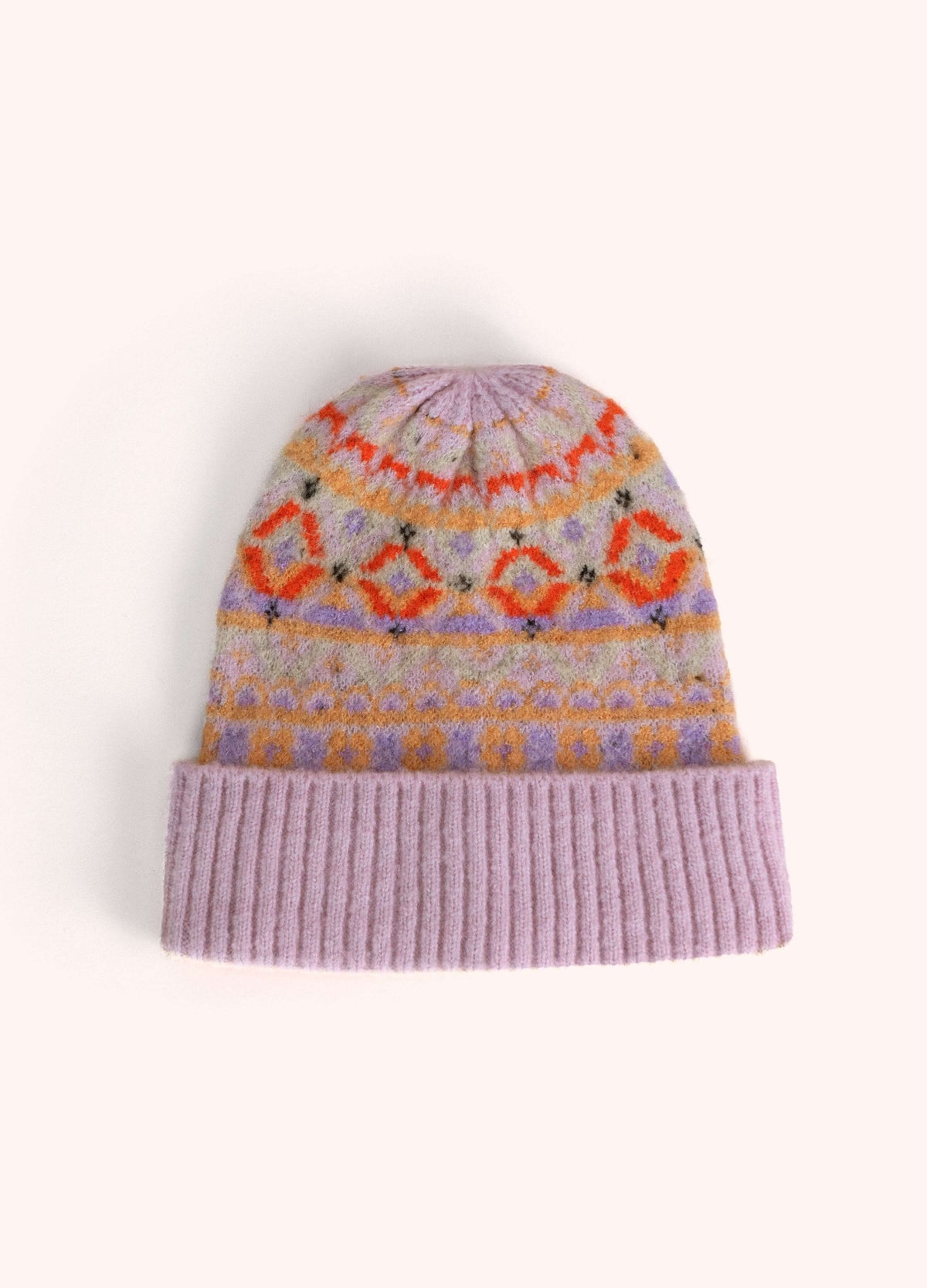 Powder Fair Isle Beanie in Cream Mix style FIB1