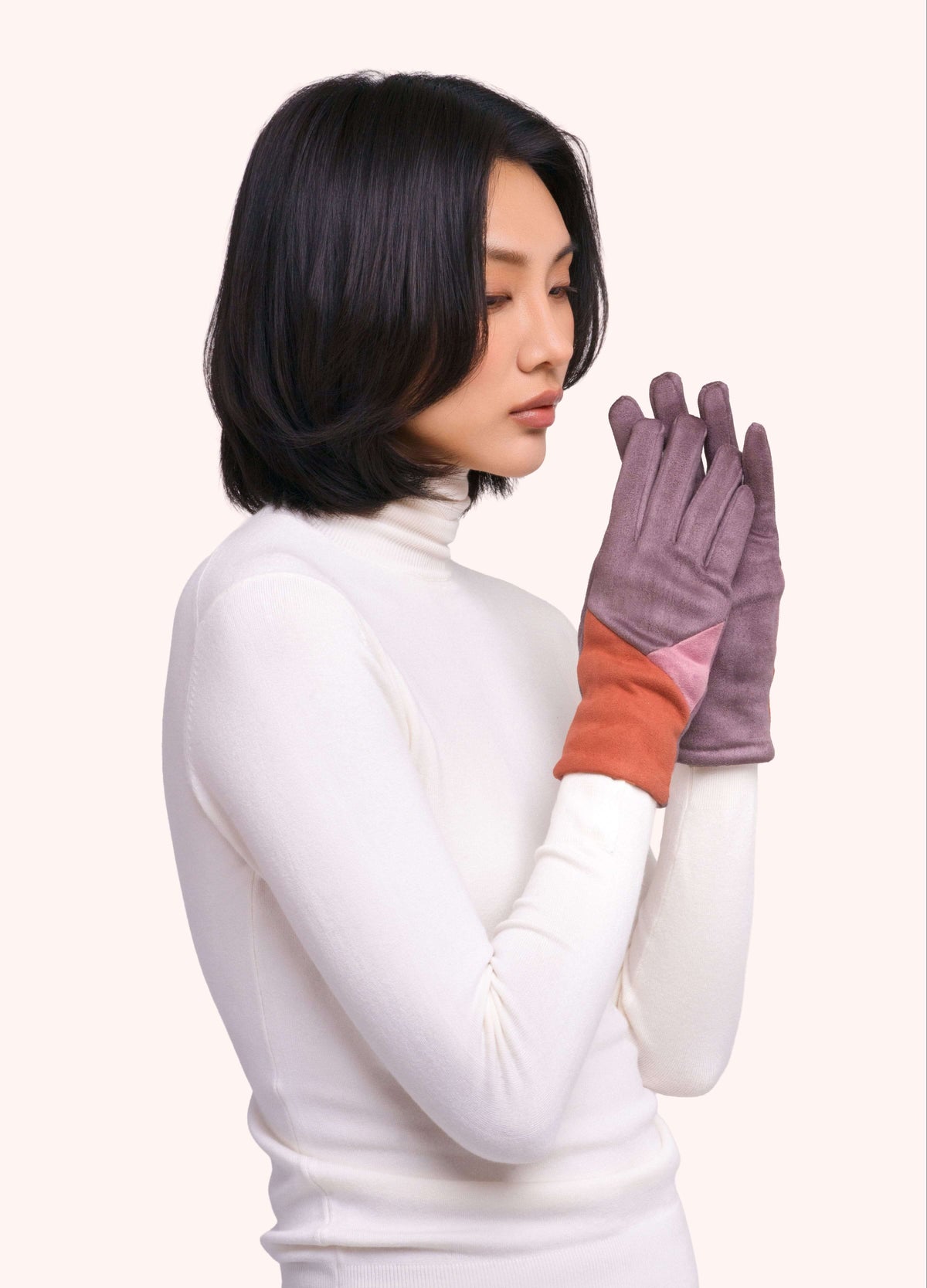 Powder Roma Tangerine Mix faux suede gloves
