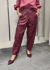 Darling faux leather trousers in berry