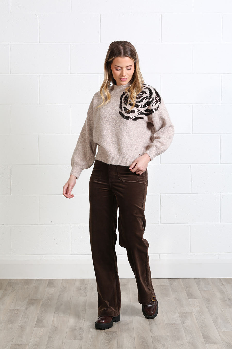 Rant & Rave Sarah jumper with ribbed cuff and hem detail