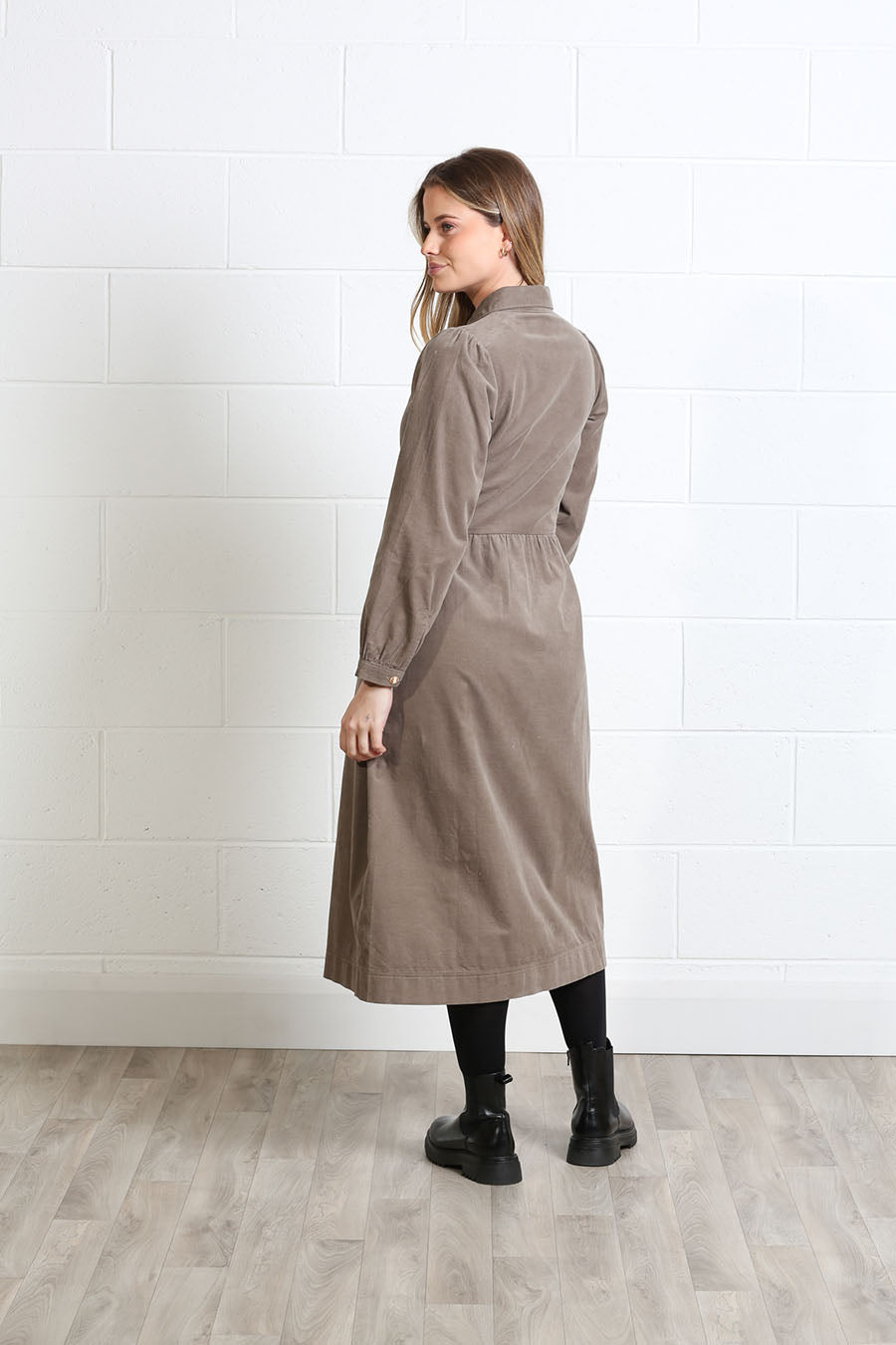 Rant & Rave biscuit longline shirt dress back view