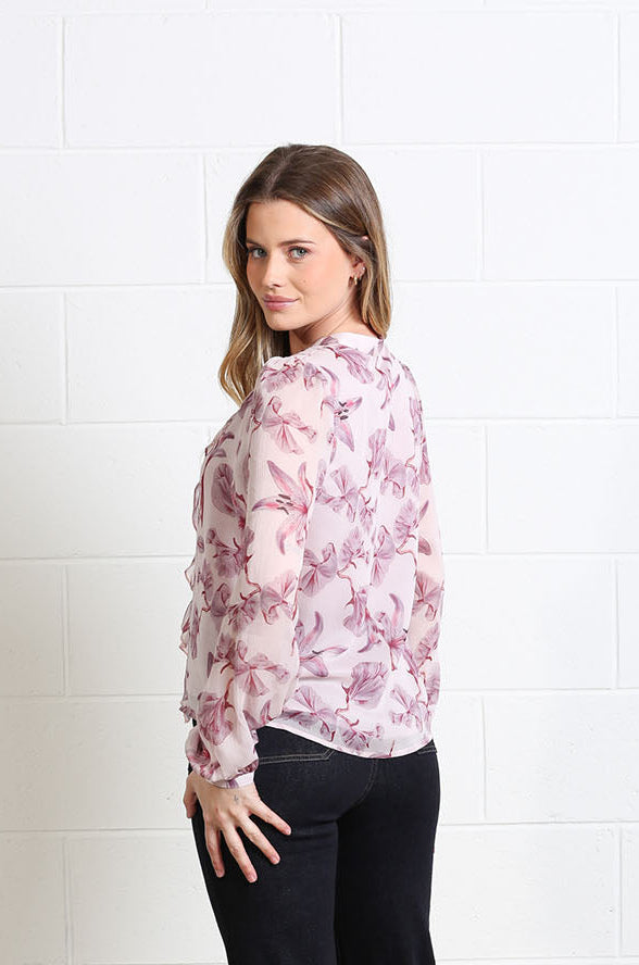 Side view of the Anna Frill Top showing its lightweight silhouette