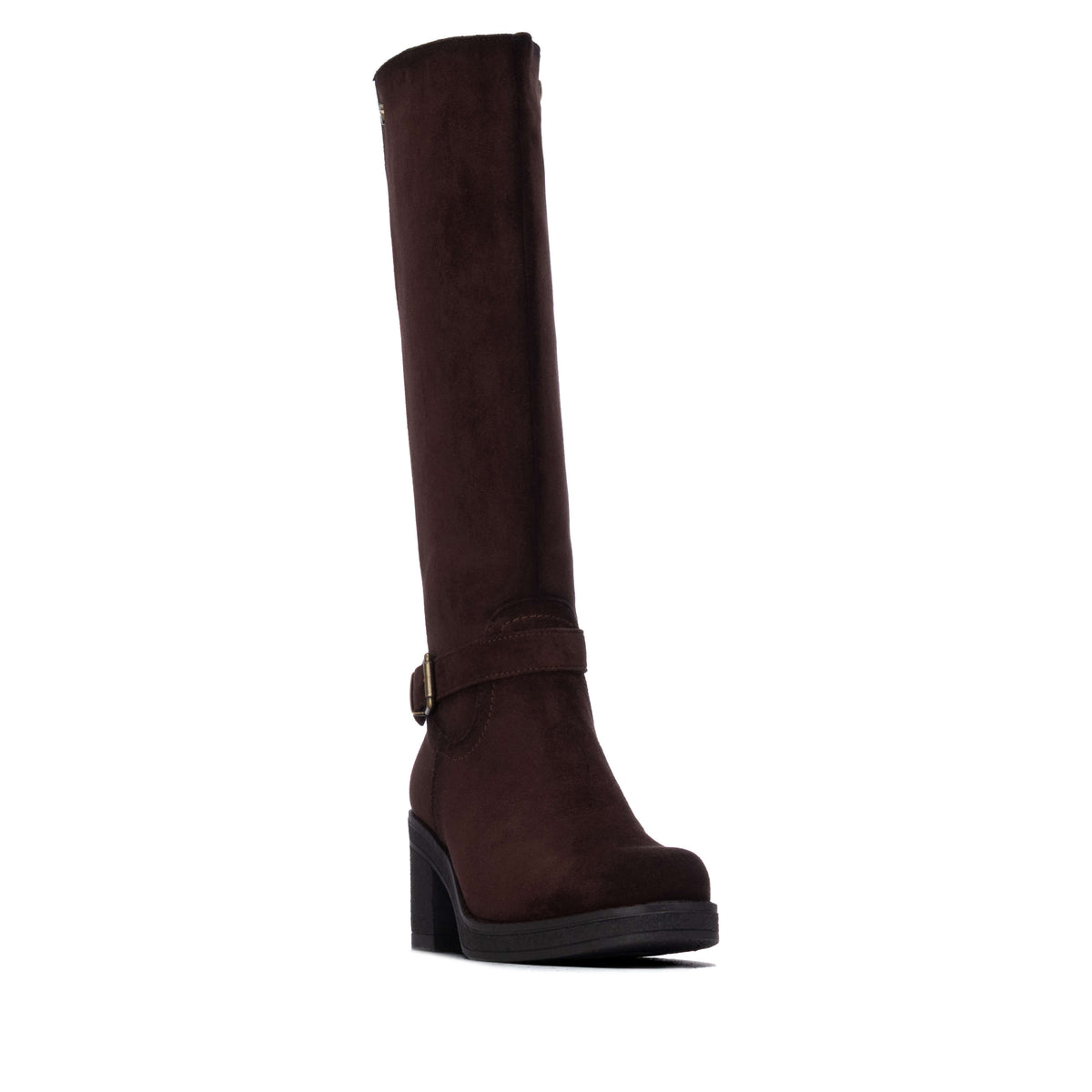 Refresh suede-look knee-high boots with stretch shaft panels