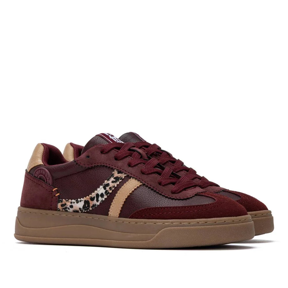 Refresh red trainers with suede-effect detailing
