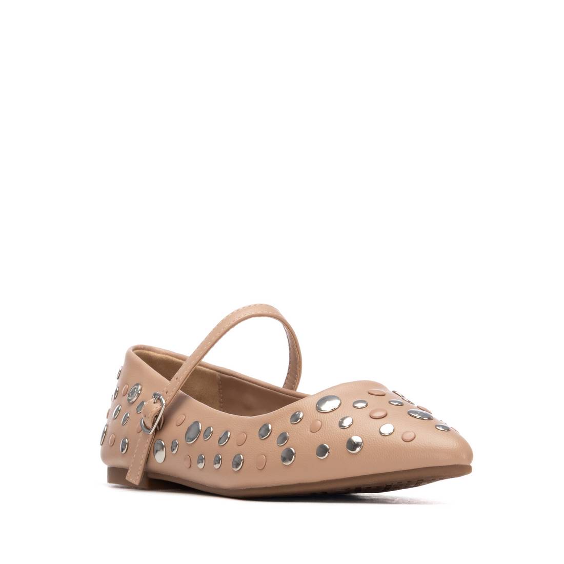 Beige ballerina flats with a strap