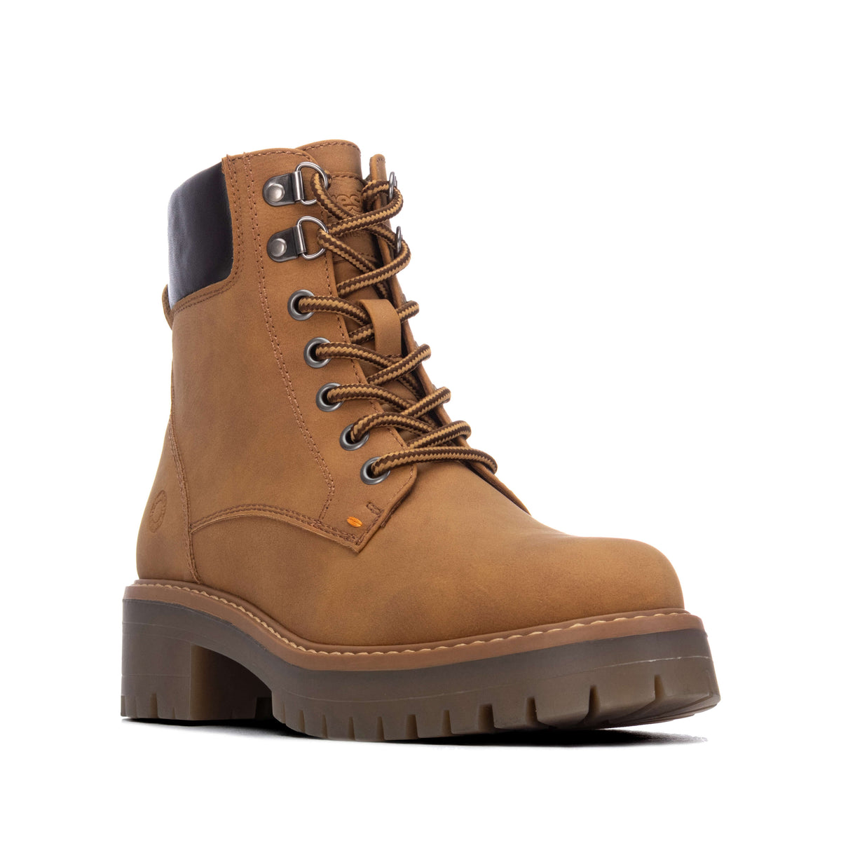 Refresh hiking-inspired ankle boots with metal eyelets and hooks