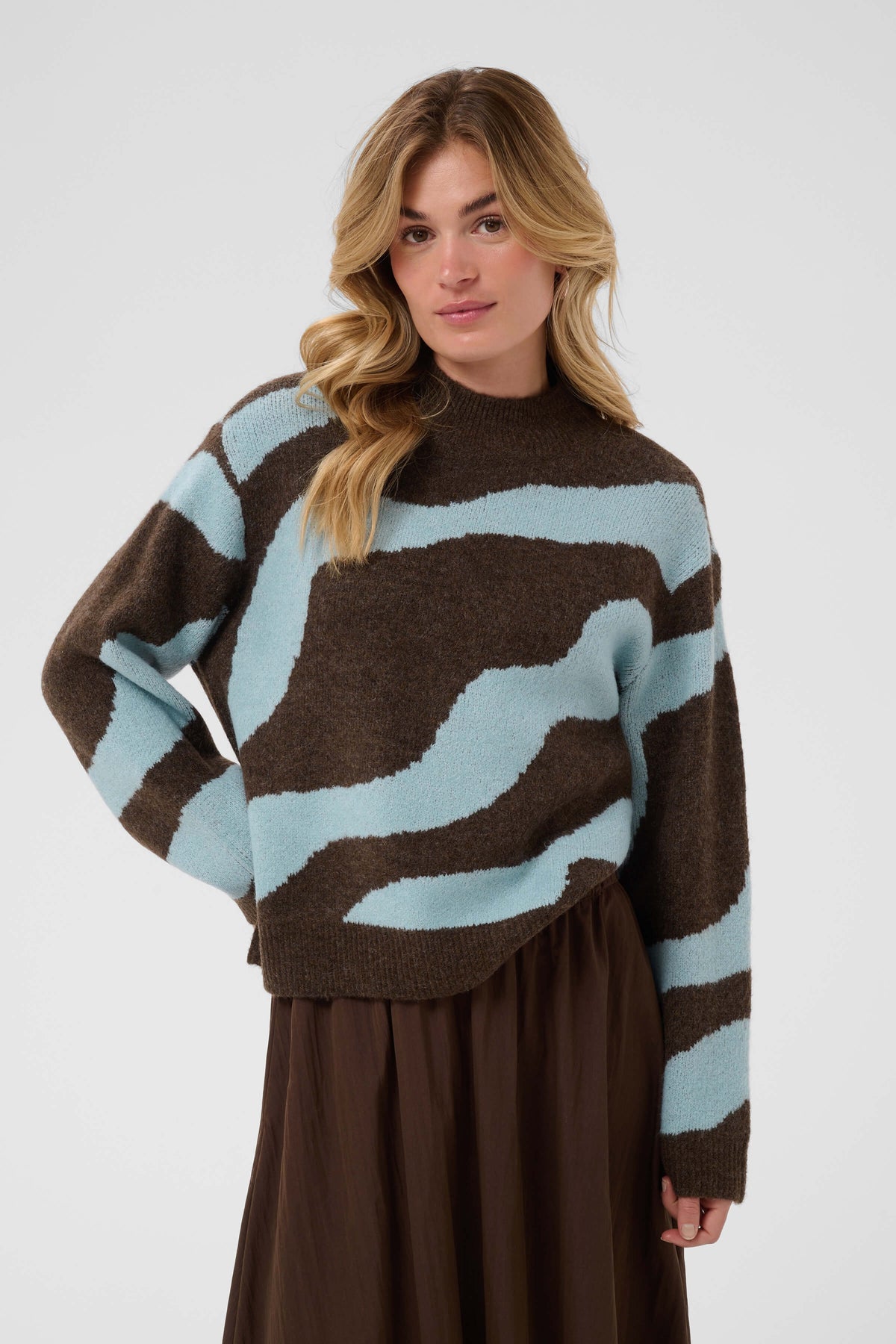 Saint Tropez MallieSZ Pullover with a wavy knitted pattern